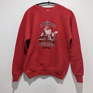 Vintage Santa Claus Puff Print Sweatshirt XL